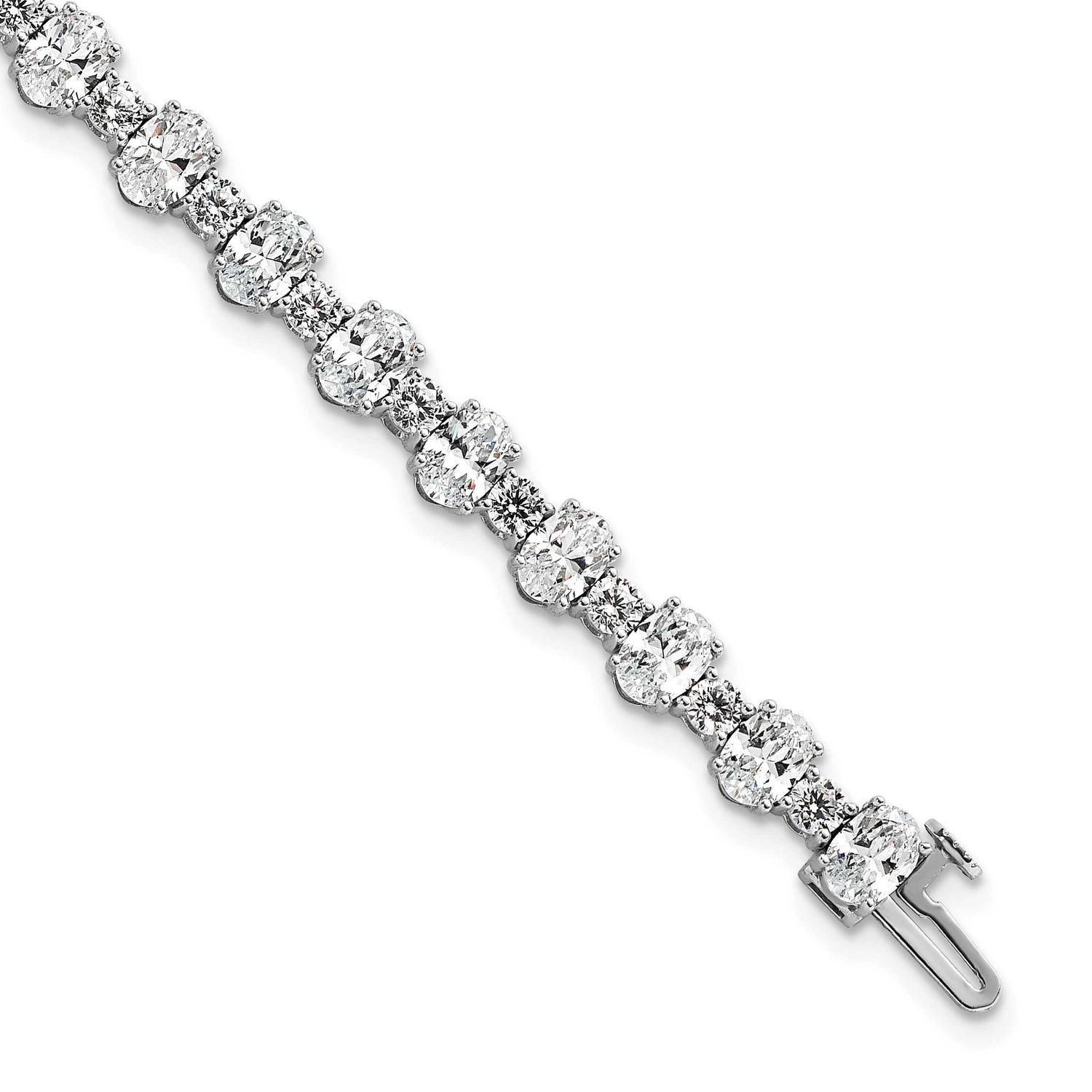 Lab Grown Diamond VS/SI FGH Round Oval Tennis Bracelet 14k White Gold, BM10540-1100-WLG,