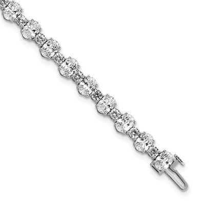 Lab Grown Diamond VS/SI FGH Round Oval Tennis Bracelet 14k White Gold, BM10540-1100-WLG,