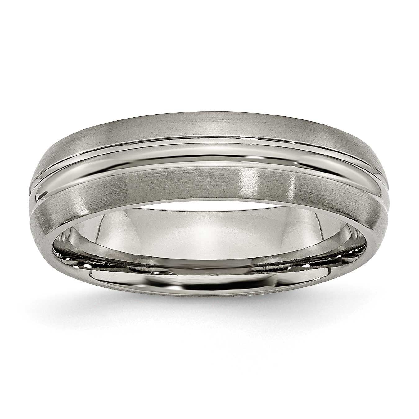 6mm Grooved Band Titanium Brushed Center, TB48-10.5, 883957818535