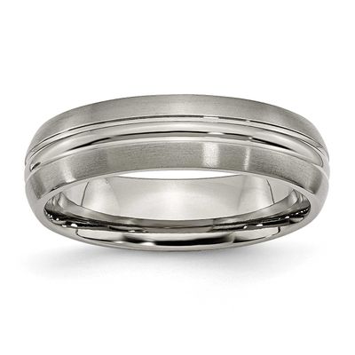6mm Grooved Band Titanium Brushed Center, TB48-10.5, 883957818535