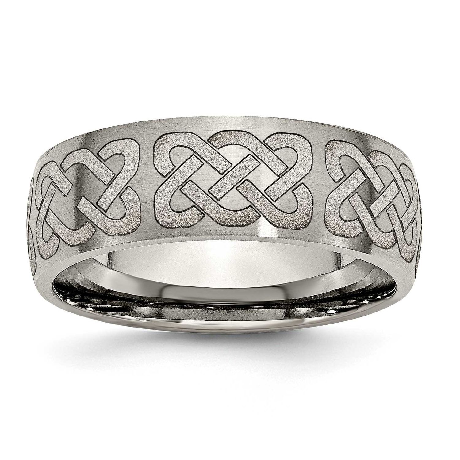 Celtic Laser Design 8mm Band Titanium Brushed, TB26B-8.5, 886774052120