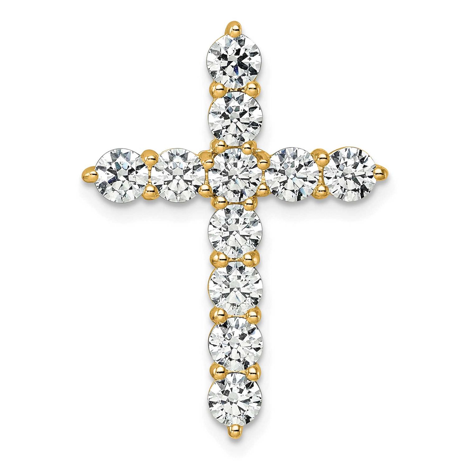 Lab Grown Diamond 3ctw VS/SI FGH Cross Pendant 14k Gold, PM10451-LG,