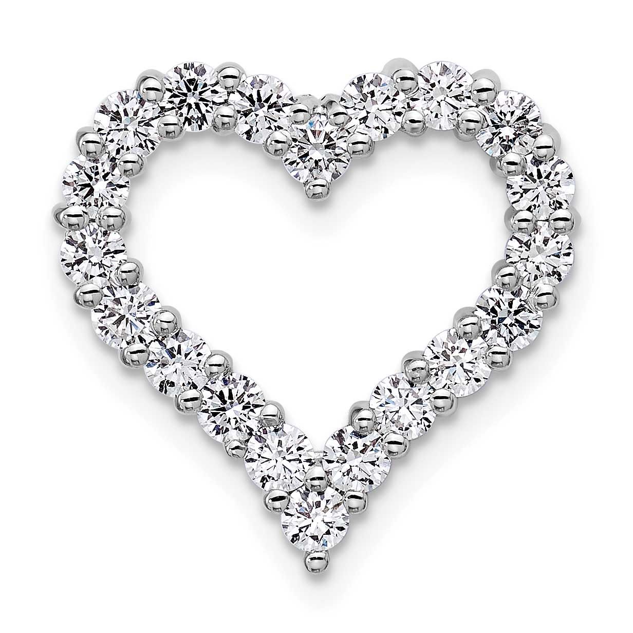 Lab Grown Diamond VS/SI FGH Heart Pendant 14k White Gold, PM10441-WLG,