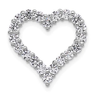 Lab Grown Diamond VS/SI FGH Heart Pendant 14k White Gold, PM10441-WLG,