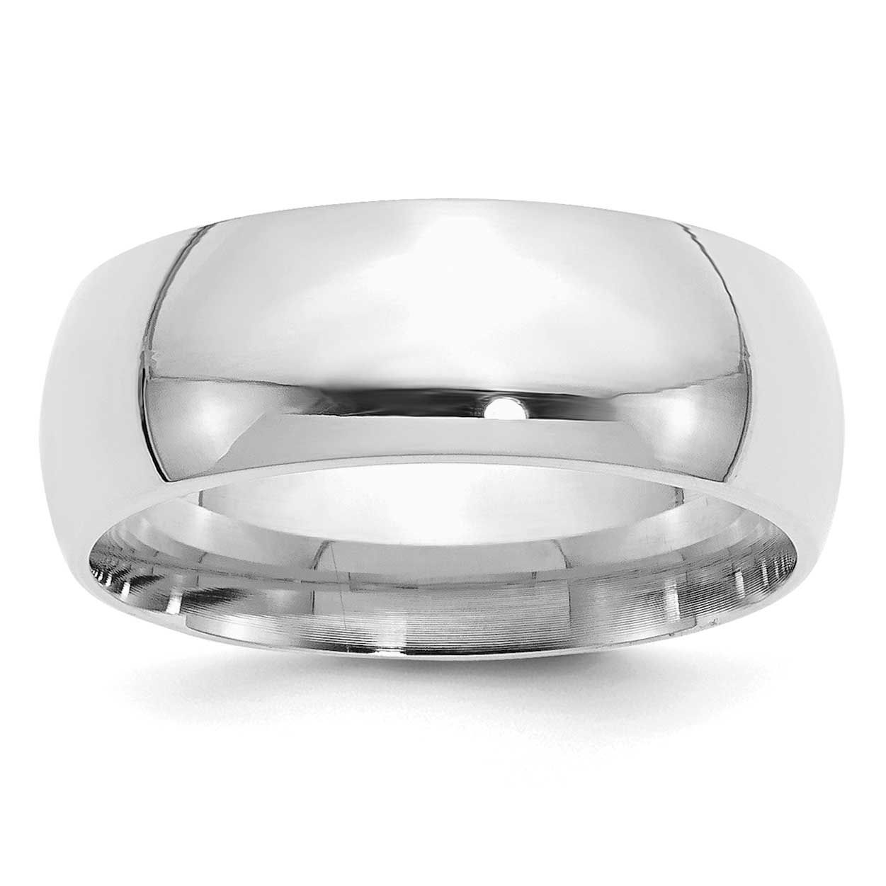 8mm Comfort Ring Fit Sterling Silver Rhodium-plated, QCF080RH-12.5, 883957186238