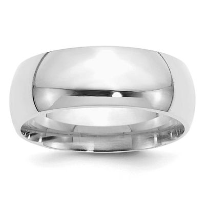 8mm Comfort Ring Fit Sterling Silver Rhodium-plated, QCF080RH-12.5, 883957186238