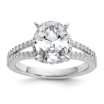 Cheryl M Polished Fancy Oval CZ Ring Sterling Silver Rhodium-plated, QCM1726-7, 196904276877