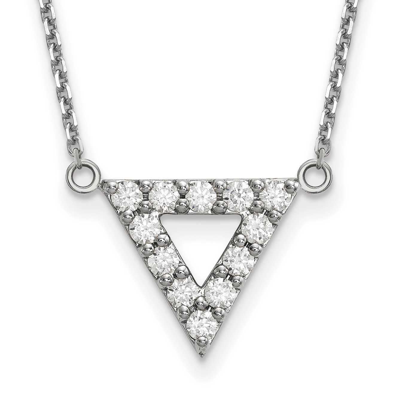 Lab Grown Diamond VS/SI FGH Triangle Necklace 14k White Gold, XP5012WLG, 883957121307