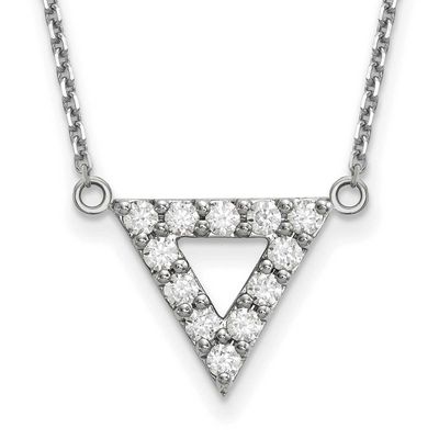 Lab Grown Diamond VS/SI FGH Triangle Necklace 14k White Gold, XP5012WLG, 883957121307