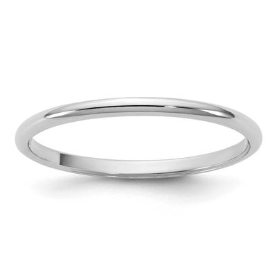 1.5mm Half Round Band 10k White Gold, 1WHRL015-10,