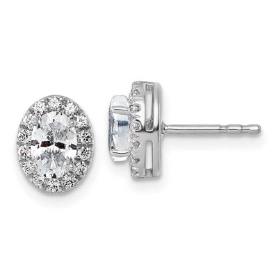Lab Grown Diamond VS/SI FGH Oval Halo Earrings Semi-Mount 14k White Gold, EM10431-125-WLG,