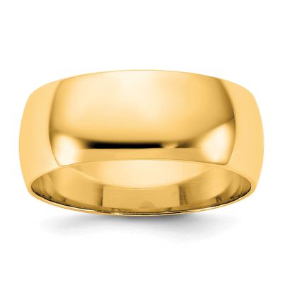 7.5mm Half Round Band 10k Gold, 1HRL075-4,