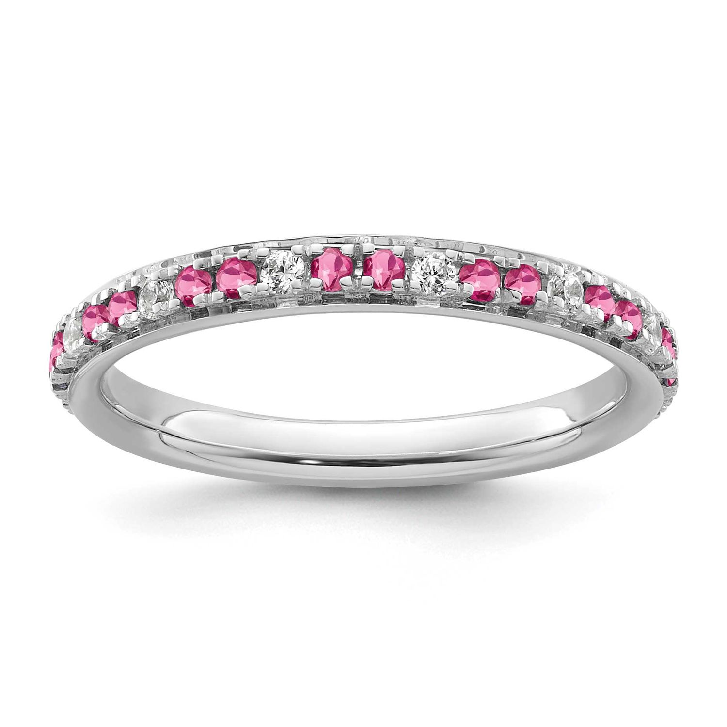 Pink Tourmaline/Diamond Ring 14k White Gold, SK2210-8,