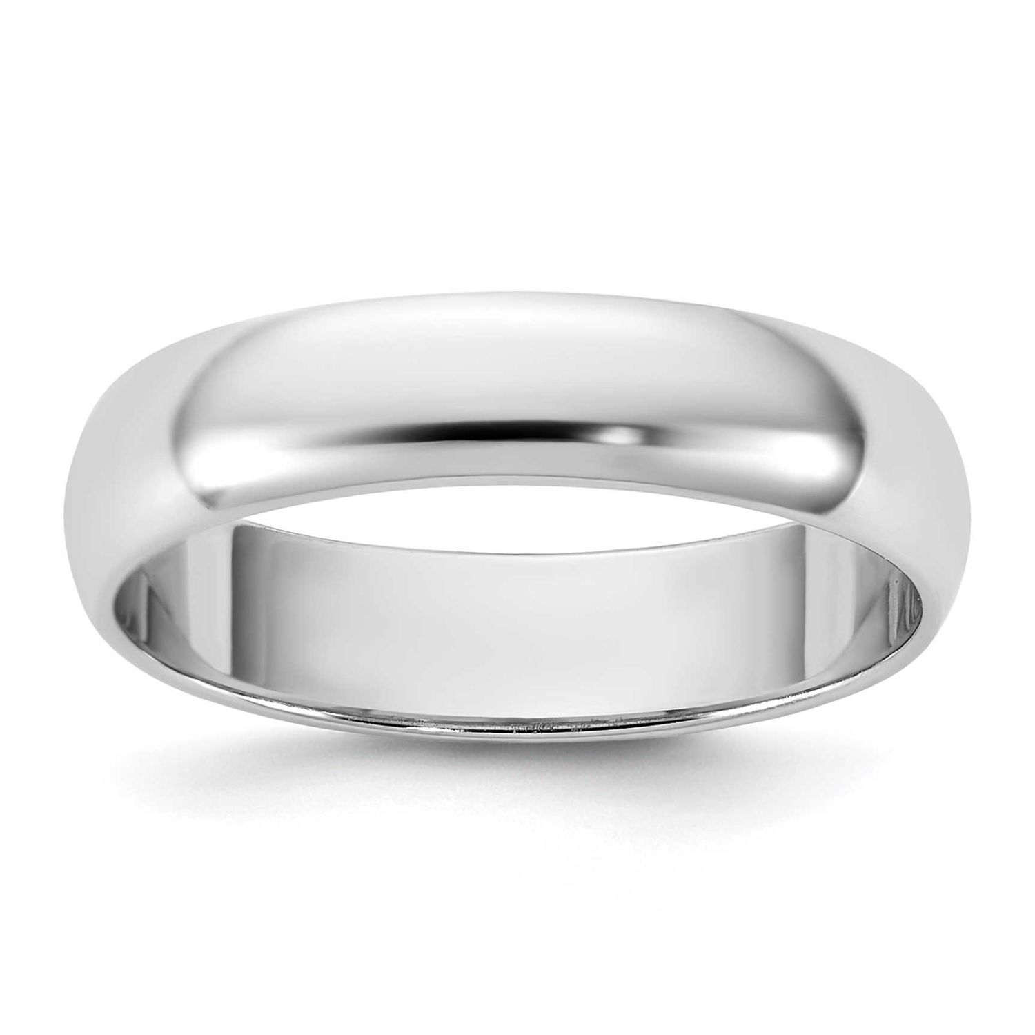 4.5mm Half Round Band 10k White Gold, 1WHR045-6,
