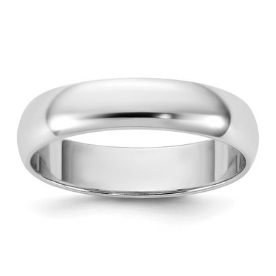 4.5mm Half Round Band 10k White Gold, 1WHR045-6,