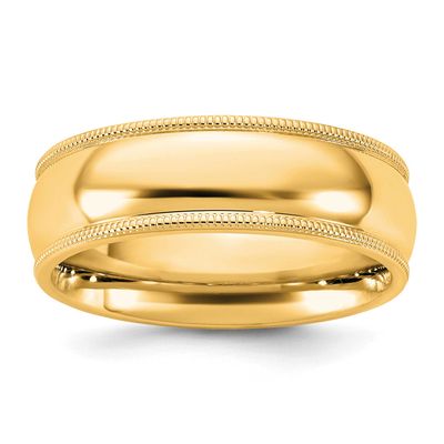 6.5mm Milgrain Comfort Fit Band 10k Gold, 1MC065-8,