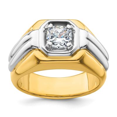 IBGoodman Men&#39;s Polished Complete Lab Grown VS/SI FGH Diamond Ring 14k Two-tone Gold, B220094A-4YWL