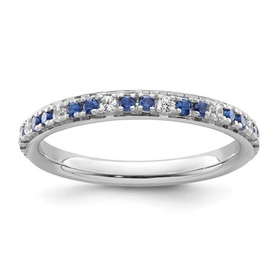 Cr.Sapphire and Diamond Ring 14k White Gold, SK2209-5,