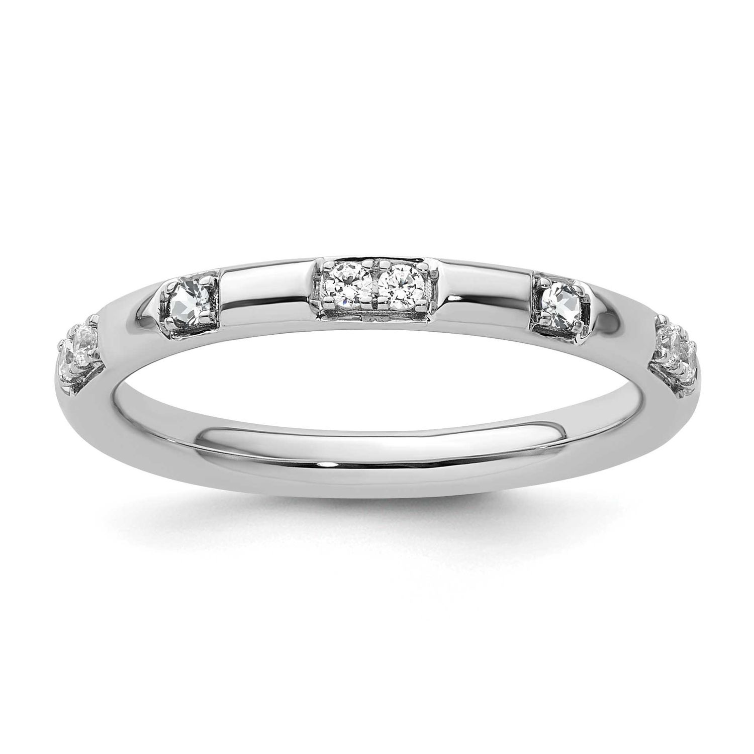 White Topaz and Diamond Ring 14k White Gold, SK2168-7,