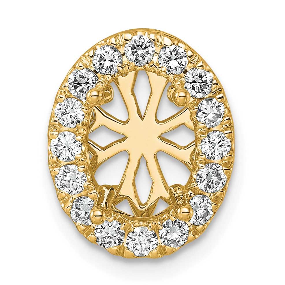 Lab Grown VS/SI FGH Diamond Oval Halo Semi-mount Pendant 14k Gold, PM10287-200-LG,