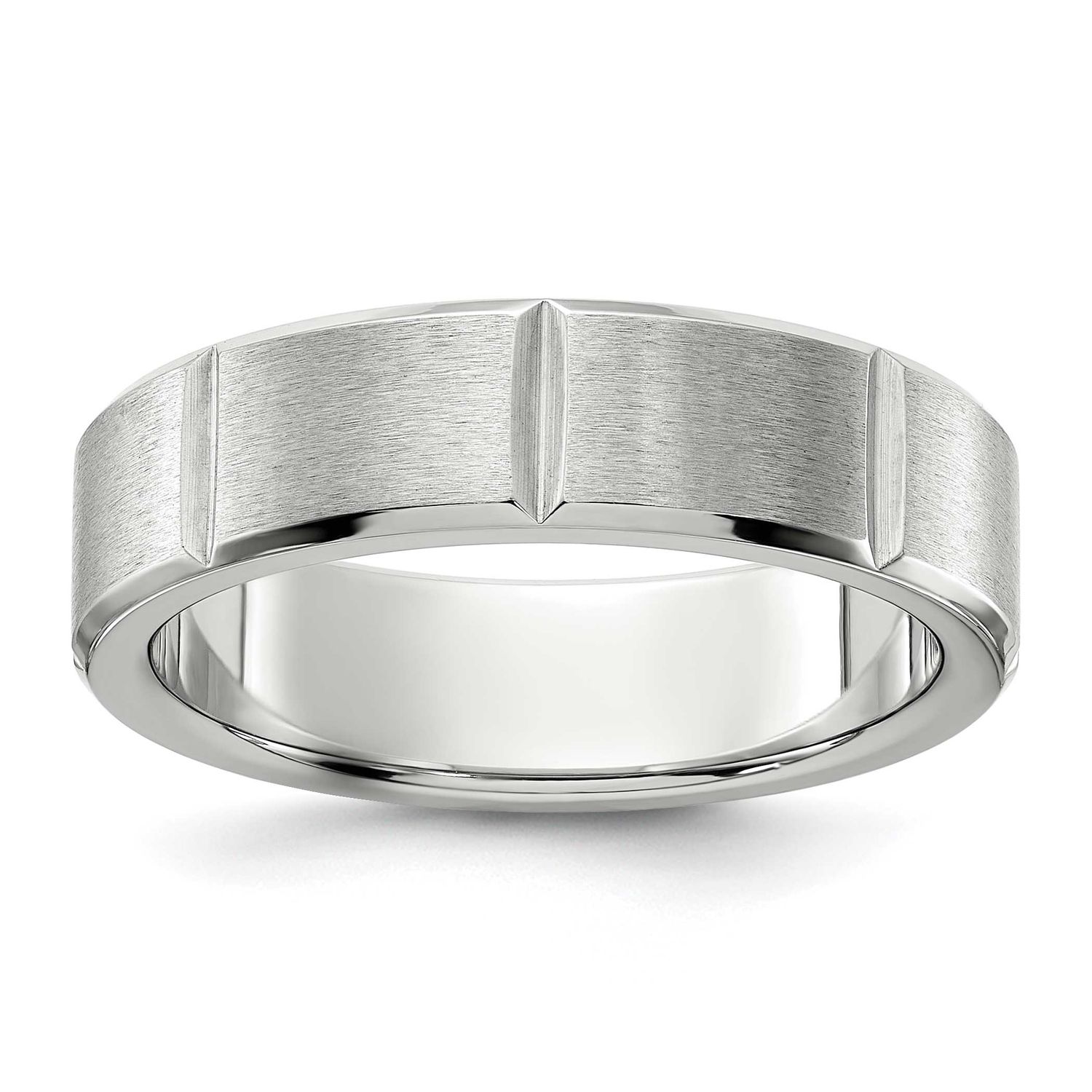 Polished Grooved 6mm Band Stainless Steel Brushed, SR725-13, 196904251386