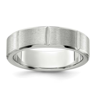 Polished Grooved 6mm Band Stainless Steel Brushed, SR725-13, 196904251386