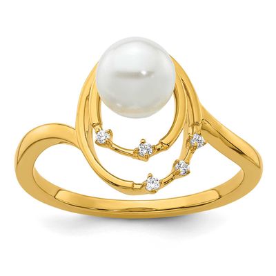 Diamond and Pearl Ovals Fashion Ring 14k Gold Polished, RM10174-004-YAA,
