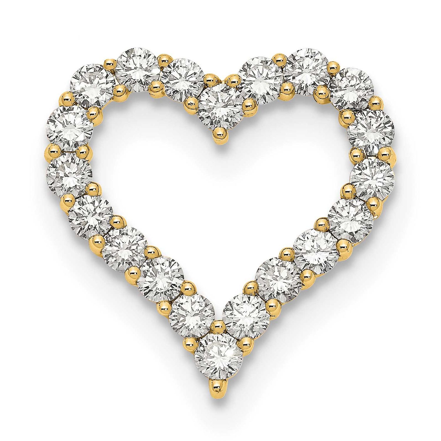 Lab Grown Diamond VS/SI FGH Heart Pendant 14k Gold, PM10443-LG,