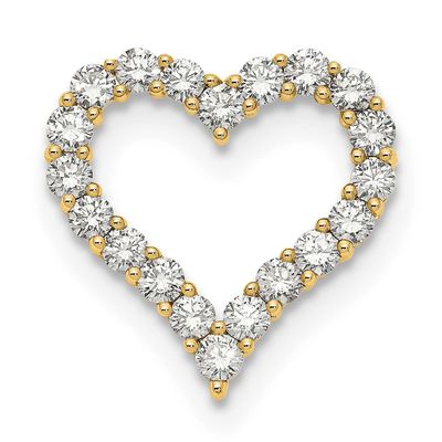 Lab Grown Diamond VS/SI FGH Heart Pendant 14k Gold, PM10443-LG,