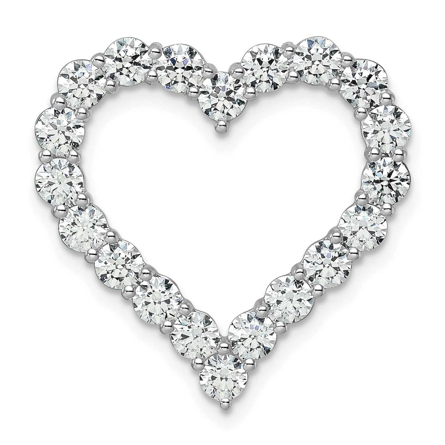 Lab Grown Diamond 3ctw VS/SI FGH Heart Pendant 14k White Gold, PM10444-WLG,