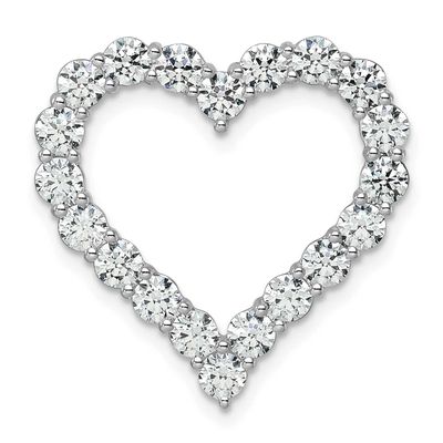 Lab Grown Diamond 3ctw VS/SI FGH Heart Pendant 14k White Gold, PM10444-WLG,