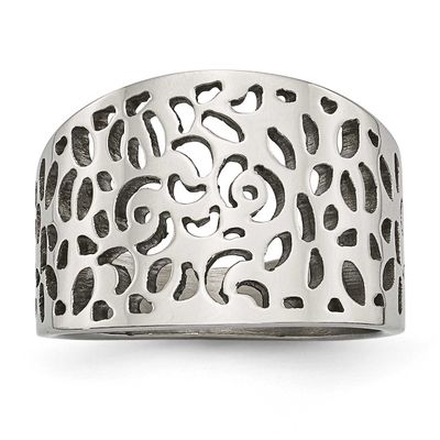 Cut-out design Ring Stainless Steel Polished, SR612-6,