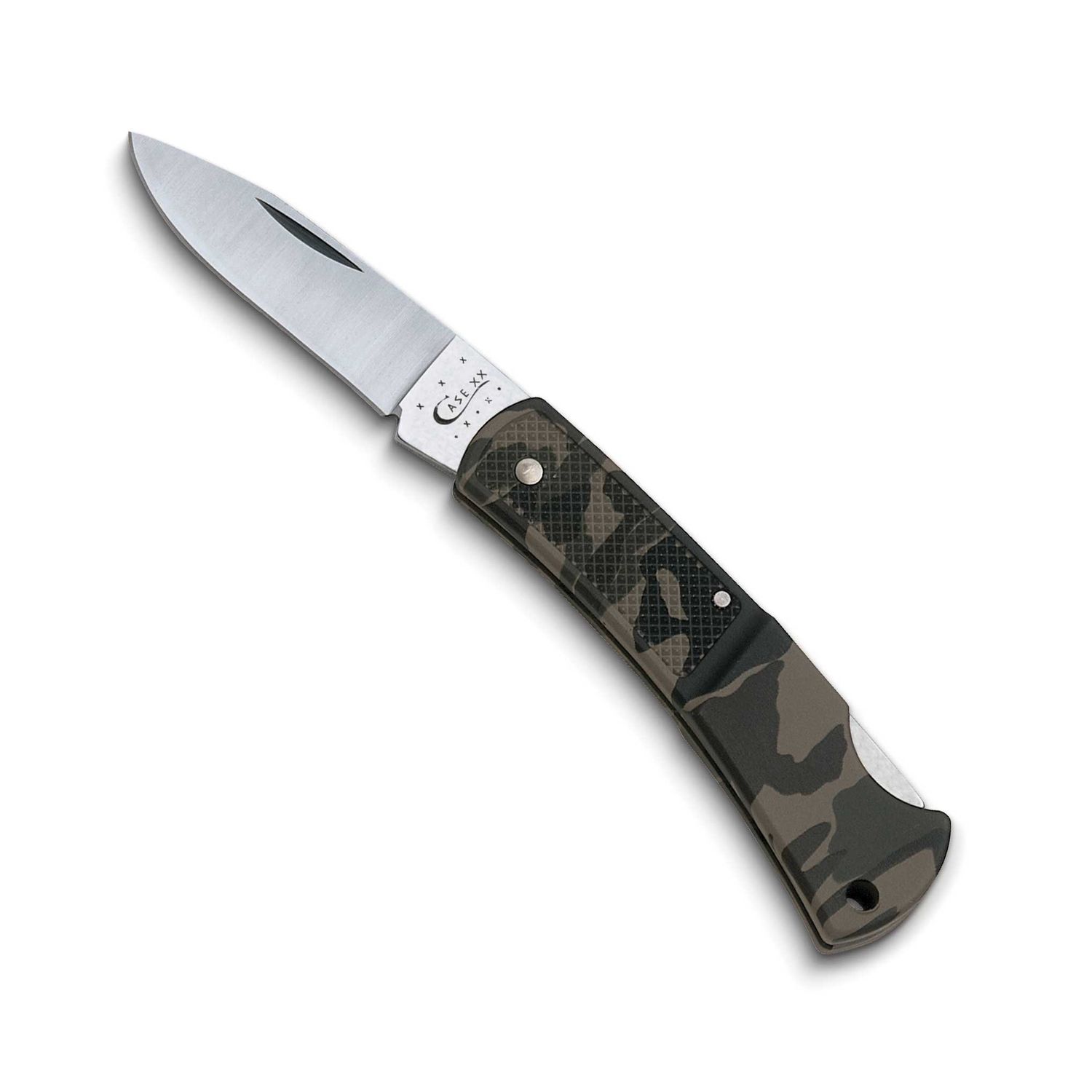 Case Caliber Small Camo Lightweight Zytel Handle Lockback Pocket Knife with Tru-Sharp Blade Stainle