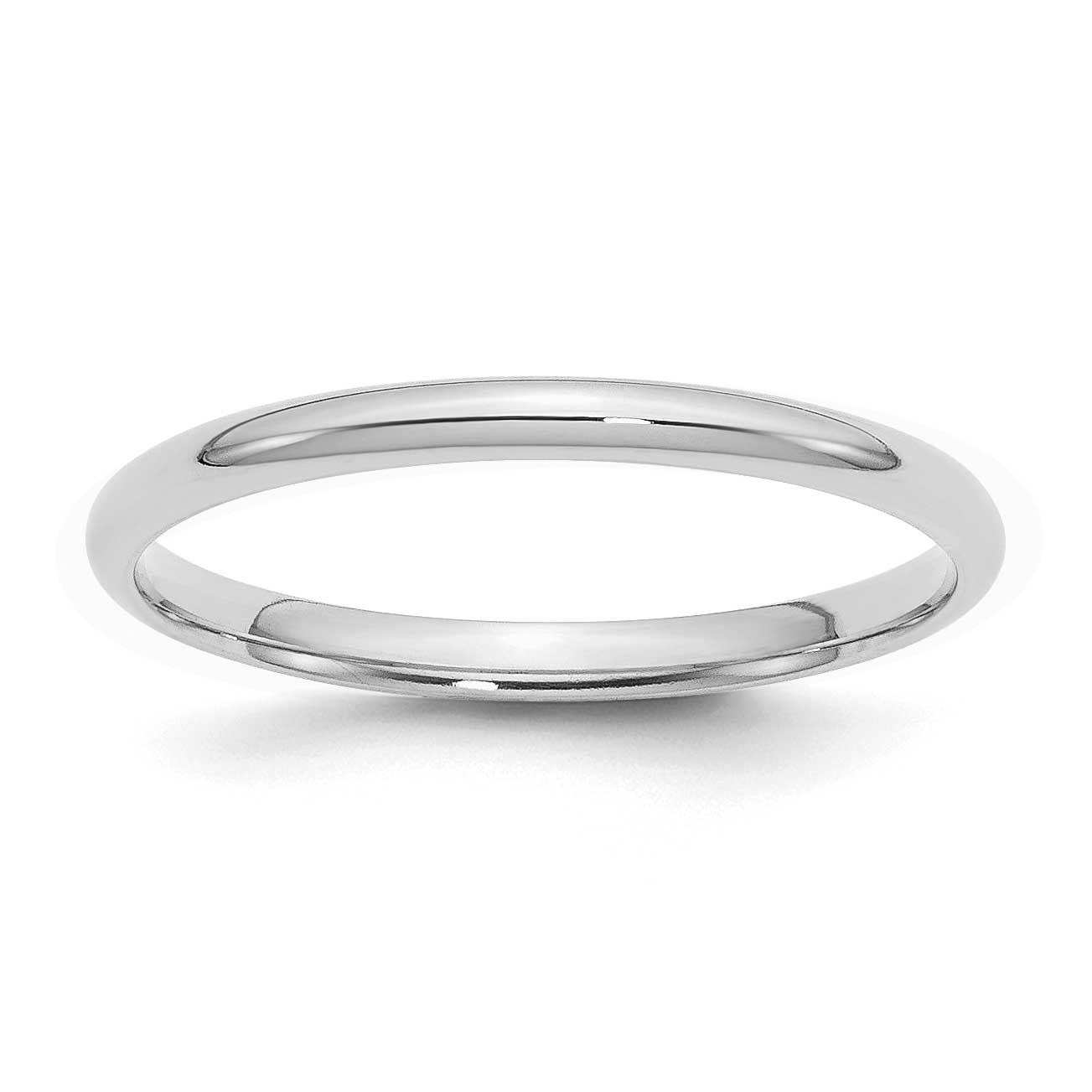2mm Comfort Ring Fit Sterling Silver Rhodium-plated, QCF020RH-5,