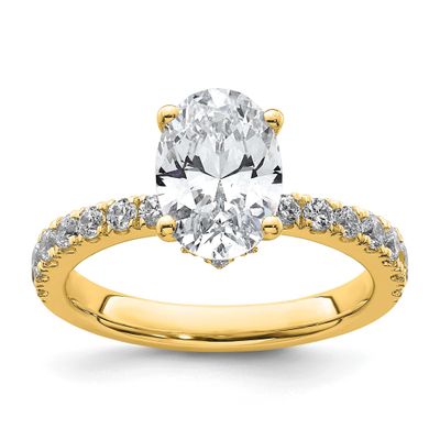 Lab Grown VS/SI FGH Diamond Complete Oval Engagement Ring 14k Gold, RM6302EO-200-CLG,