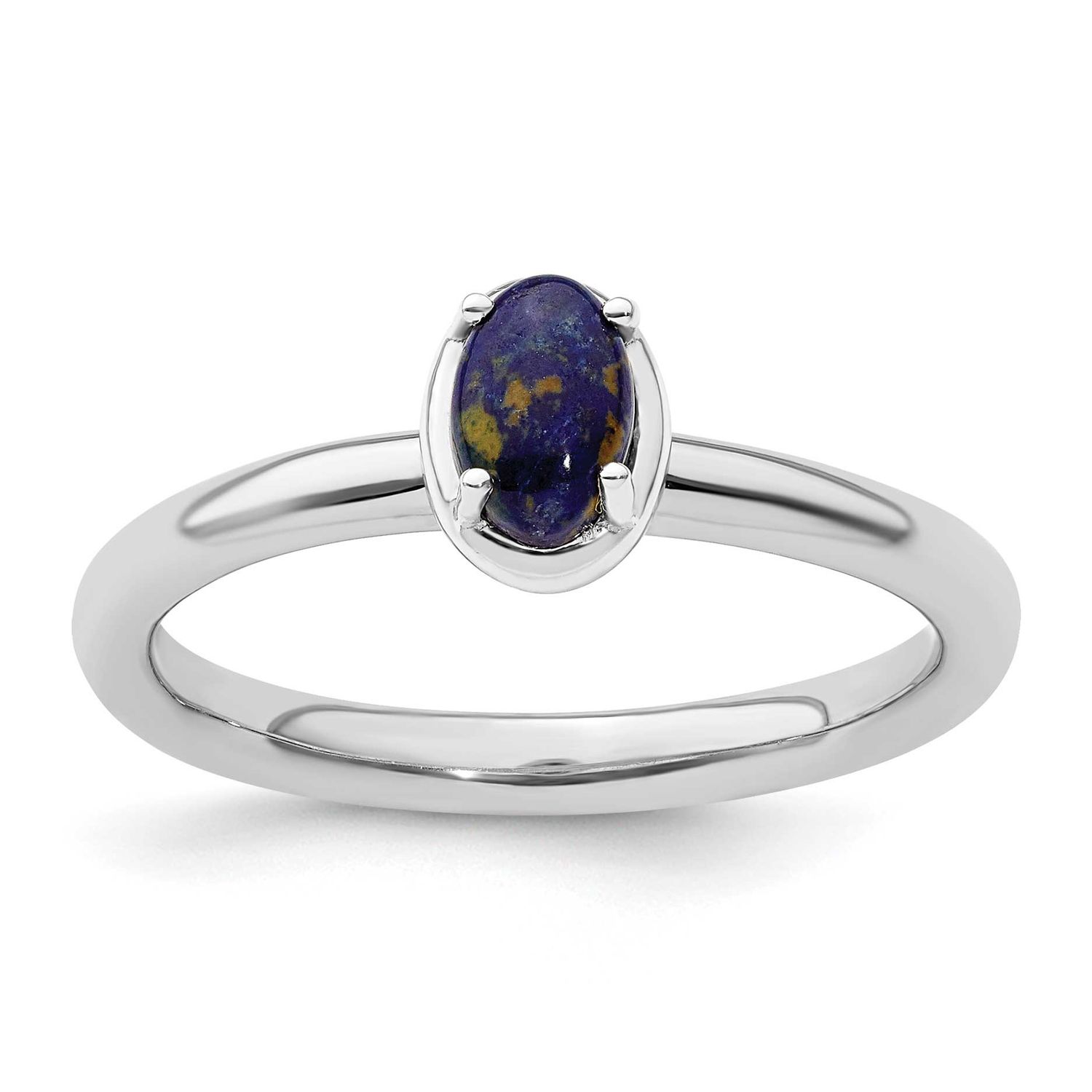 Lapis Polished Ring Sterling Silver, QSK900-10, 886774229034