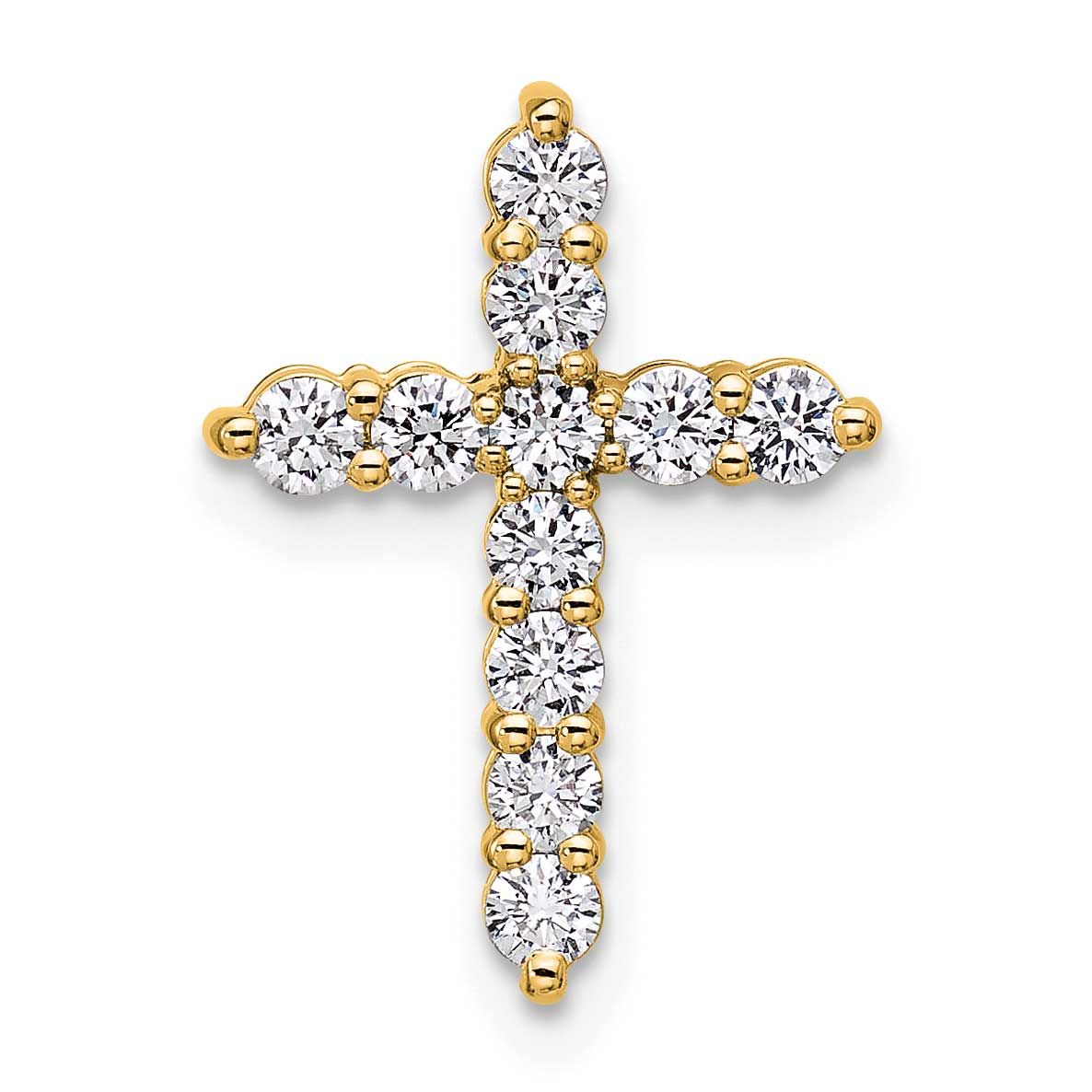 Lab Grown Diamond VS/SI FGH Cross Pendant 14k Gold, PM10447-LG,