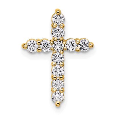Lab Grown Diamond VS/SI FGH Cross Pendant 14k Gold, PM10447-LG,