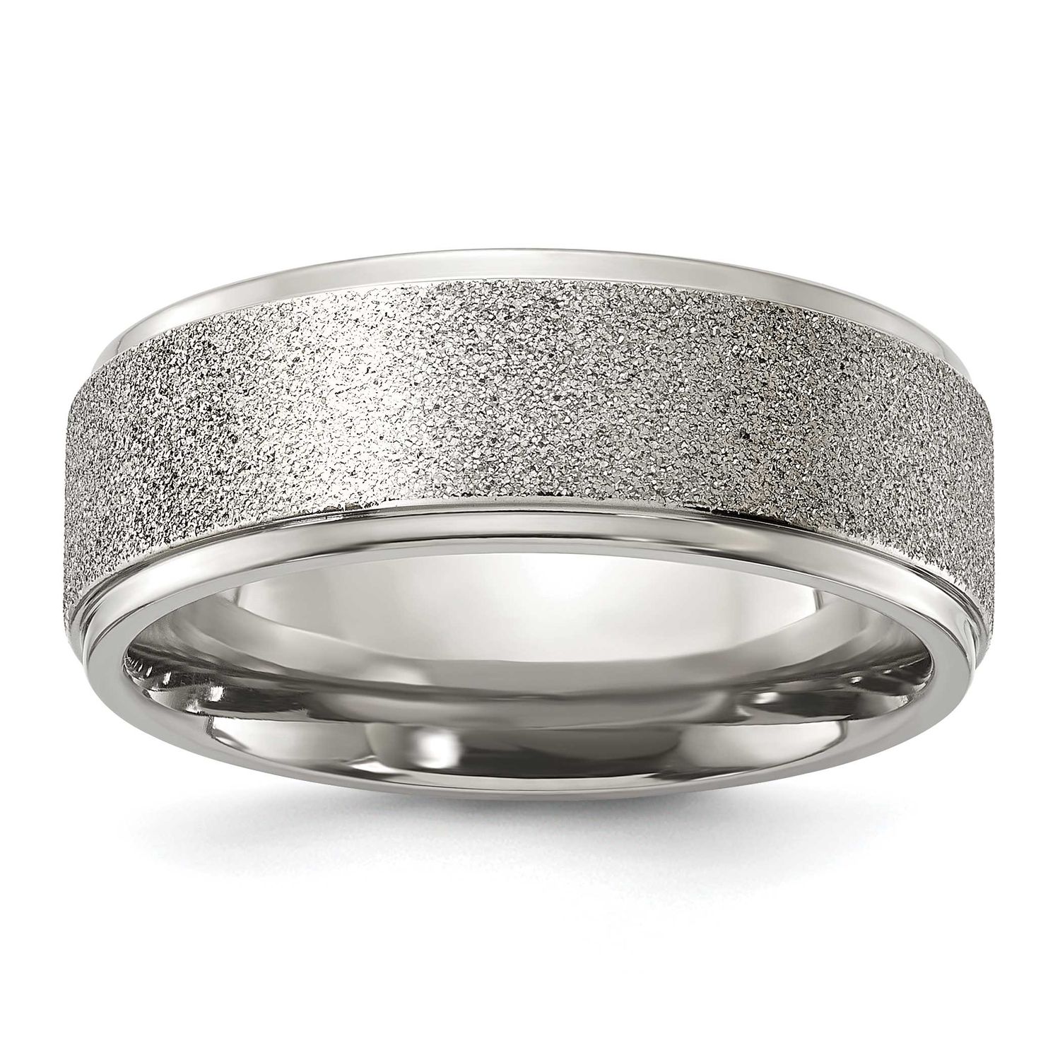 Laser-cut Center 8mm Band Titanium Polished, TB531-8.5, 196904297711