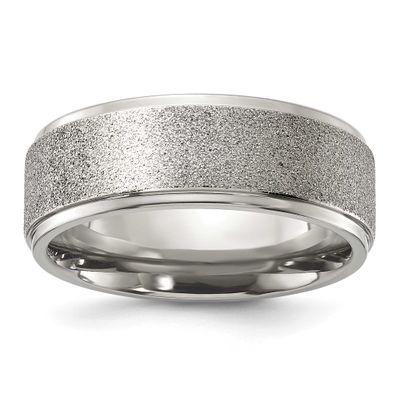 Laser-cut Center 8mm Band Titanium Polished, TB531-8.5, 196904297711
