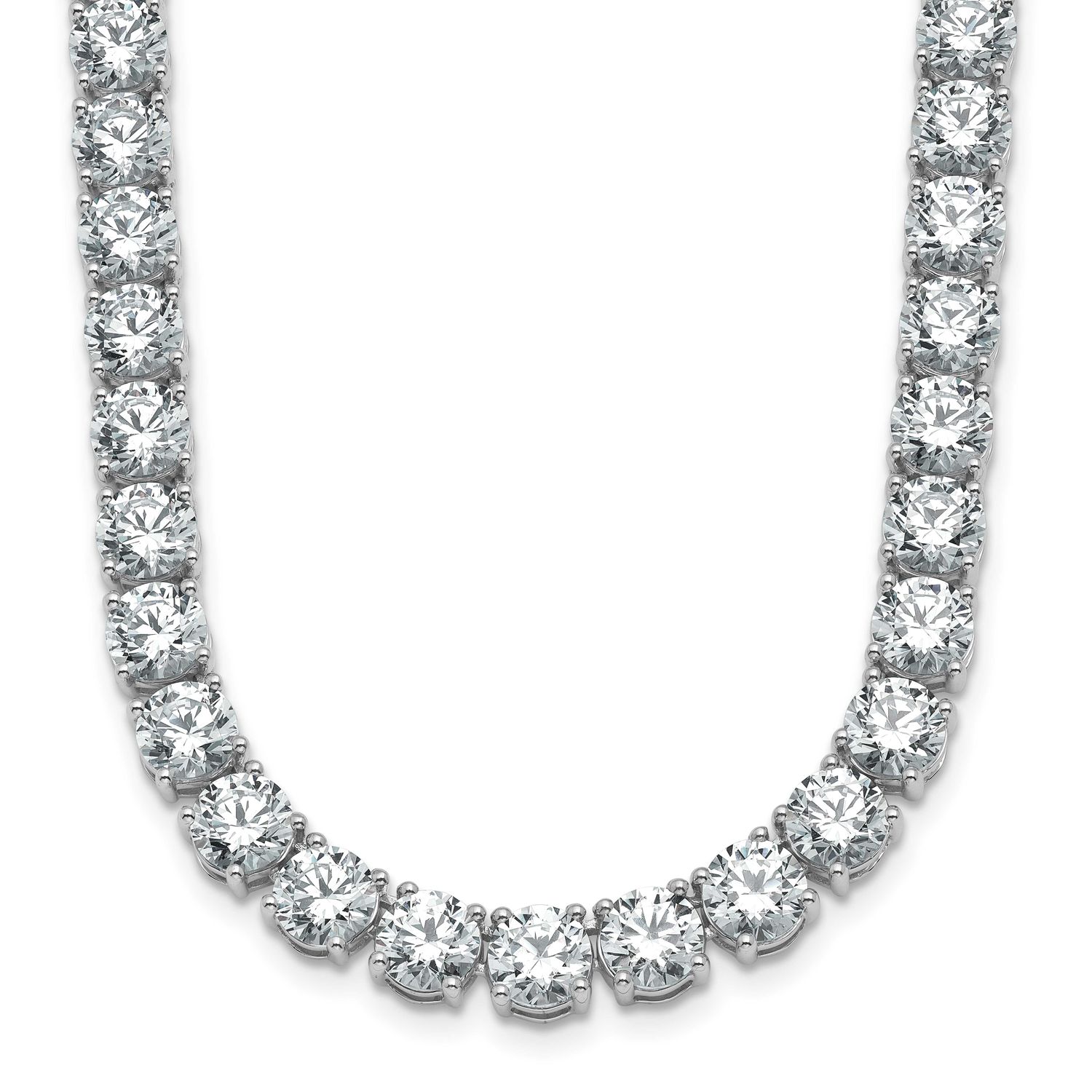 24in Lab Grown VS DEF Round Diamond Straight Necklace 14k White Gold, PM10328-WLD-24,