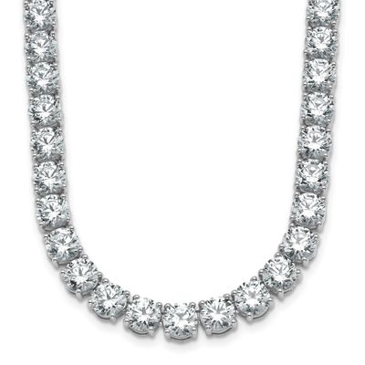 24in Lab Grown VS DEF Round Diamond Straight Necklace 14k White Gold, PM10328-WLD-24,