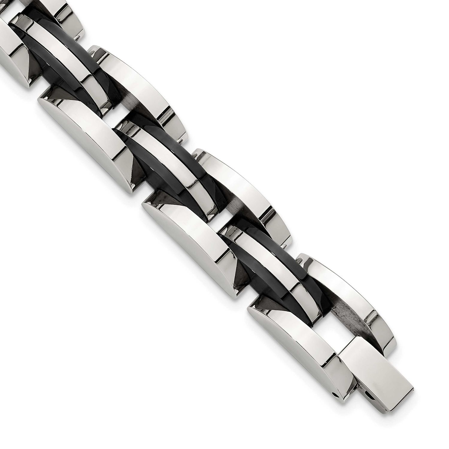Black IP-plated 8.5 inch Bracelet Stainless Steel Polished, SRB3412-8.5, 196904307878