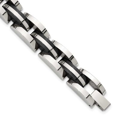 Black IP-plated 8.5 inch Bracelet Stainless Steel Polished, SRB3412-8.5, 196904307878