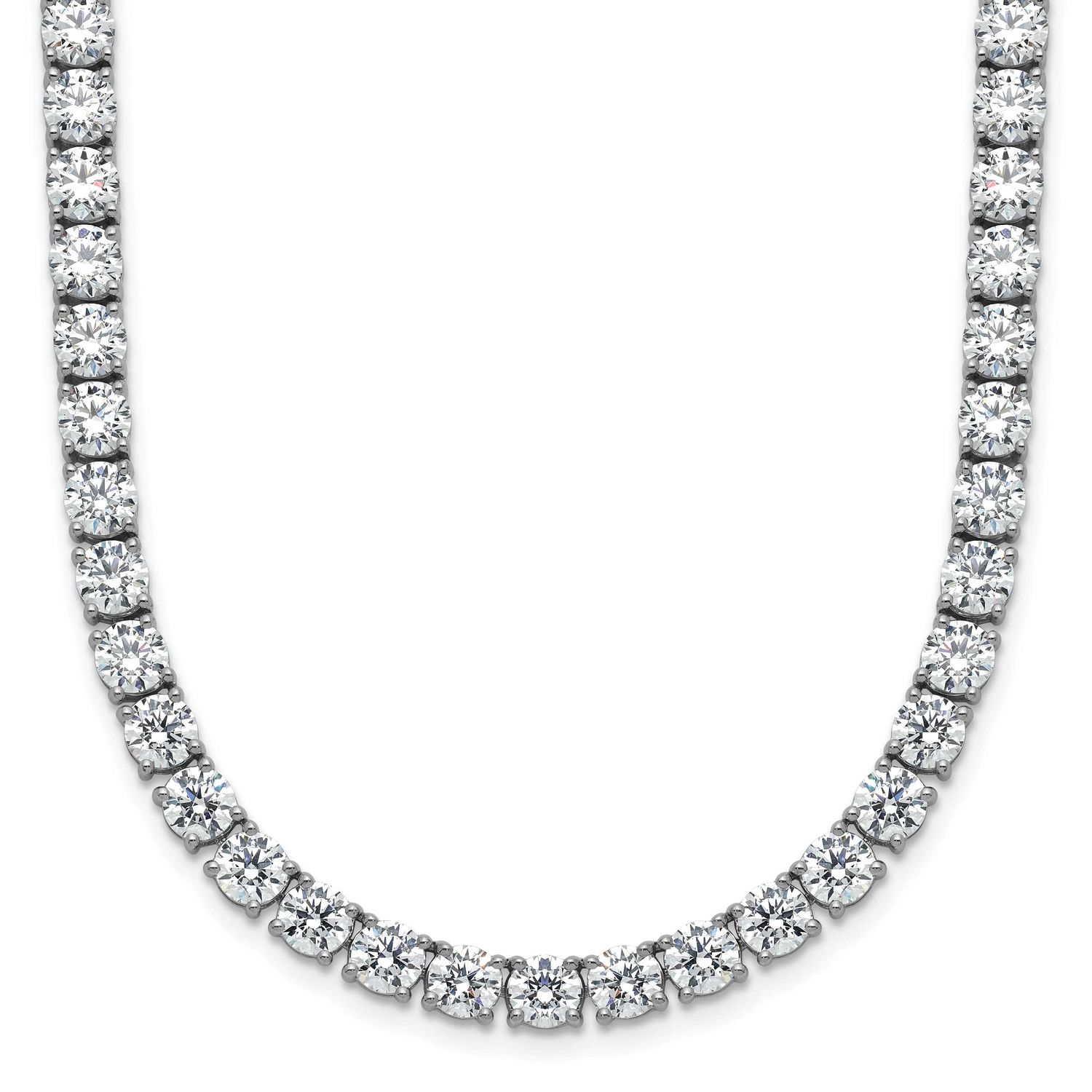 24in Lab Grown VS DEF Round Diamond Straight Necklace 14k White Gold, PM10326-WLD-24,