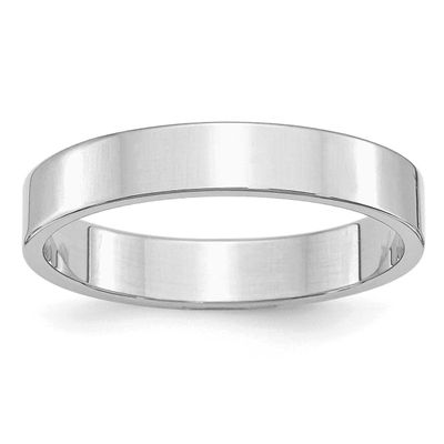 4mm Flat Ring Sterling Silver Rhodium-plated, QWFB040RH-7.5,