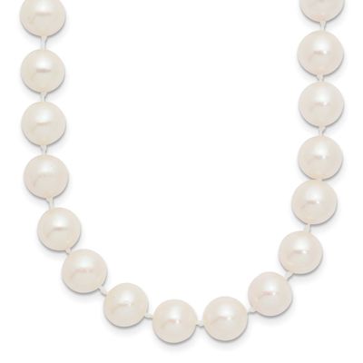 8-9mm White Near Round Freshwater Cultured Pearl 18inch Necklace 10k Gold, 10WPN080-18,