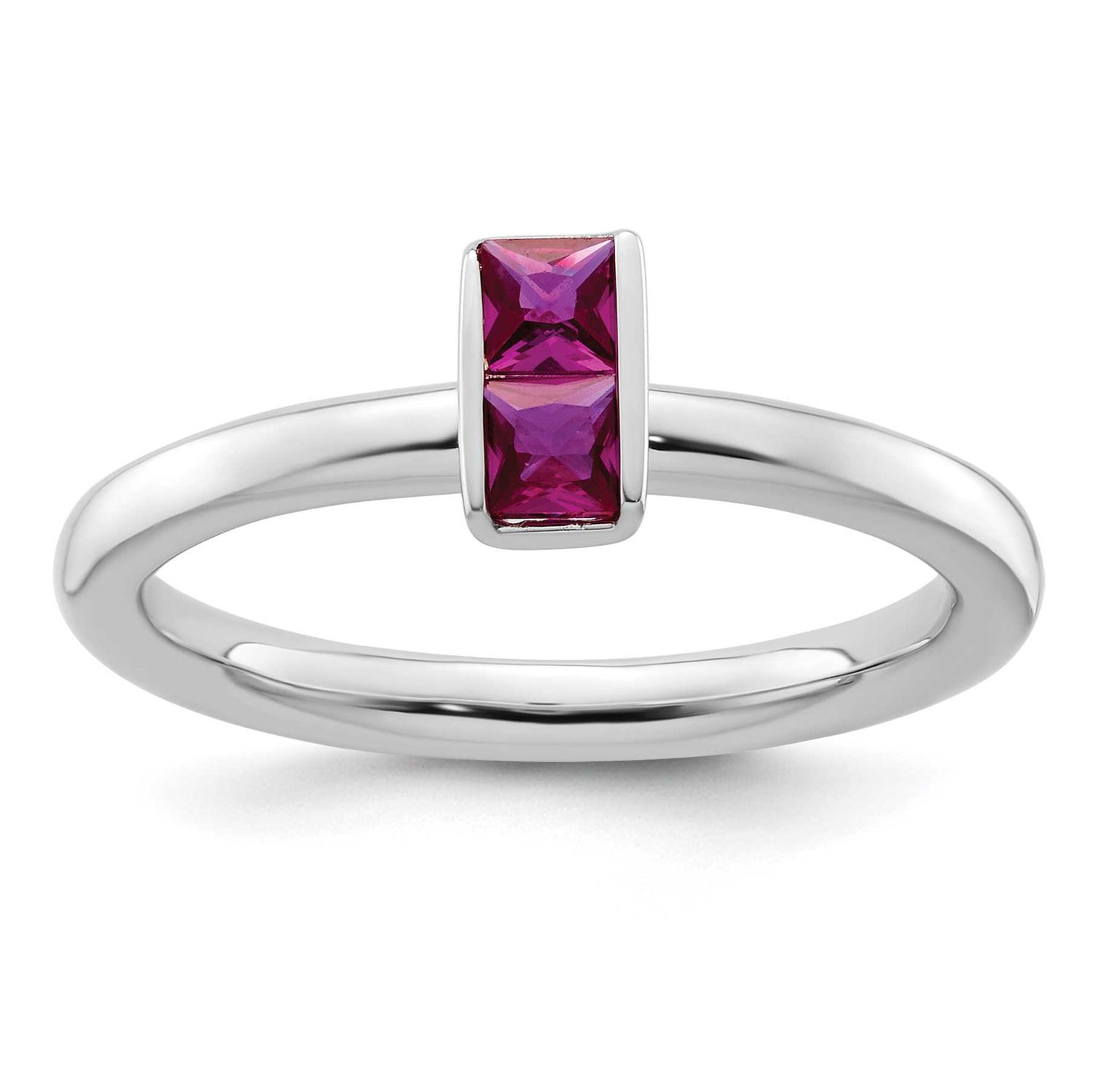 Created Ruby Ring Sterling Silver, QSK2118-8, 191101210525