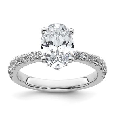 Lab Grown VS/SI FGH Diamond Complete Oval Engagement Ring 14k White Gold, RM6302EO-200-CWLG,