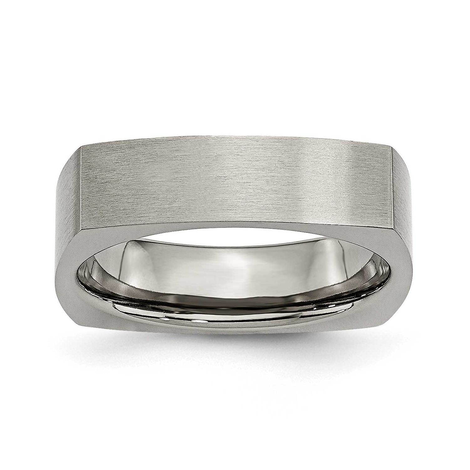 Satin 6mm Square Band Titanium, TB117-11.5, 883957763484